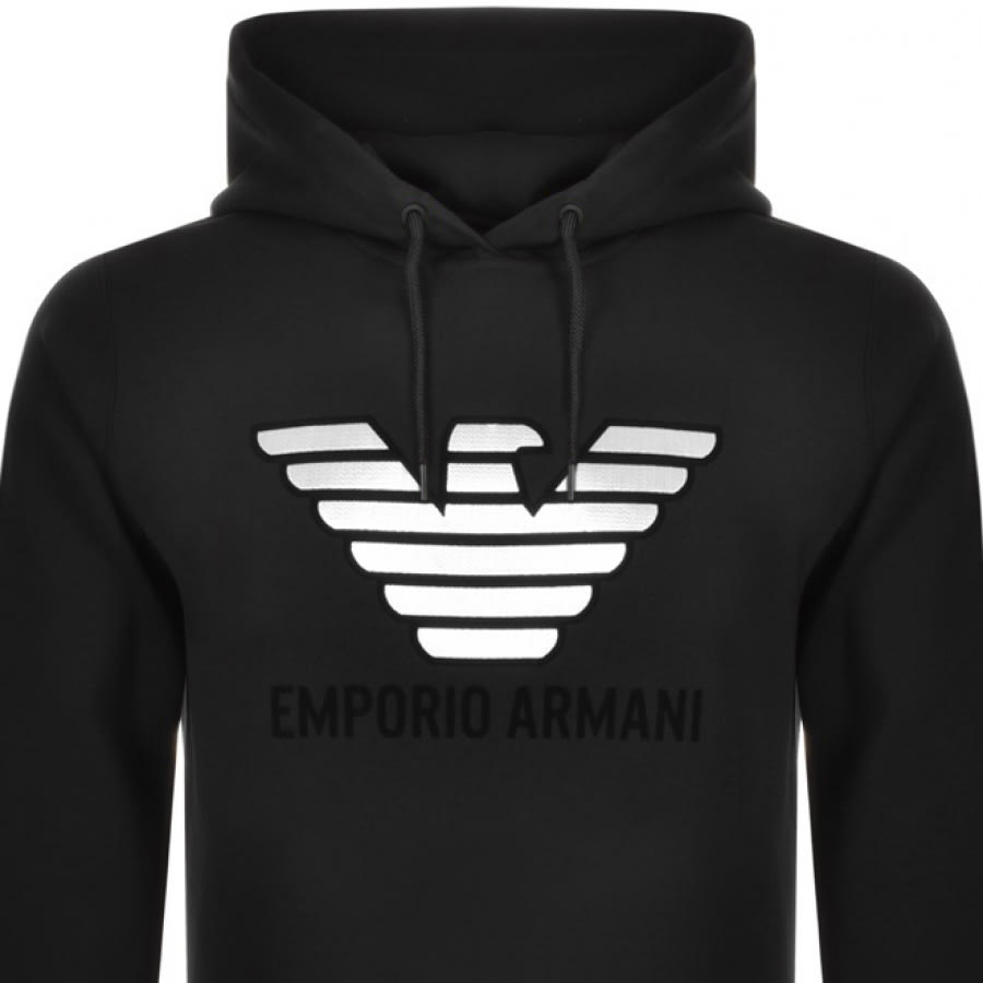 Alternative Image for ProductEmporio Armani Pullover Logo Hoodie Black2